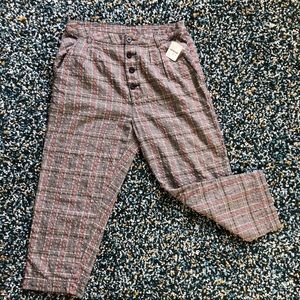 🆕 Free People High Waisted Taper Pants in Plaid